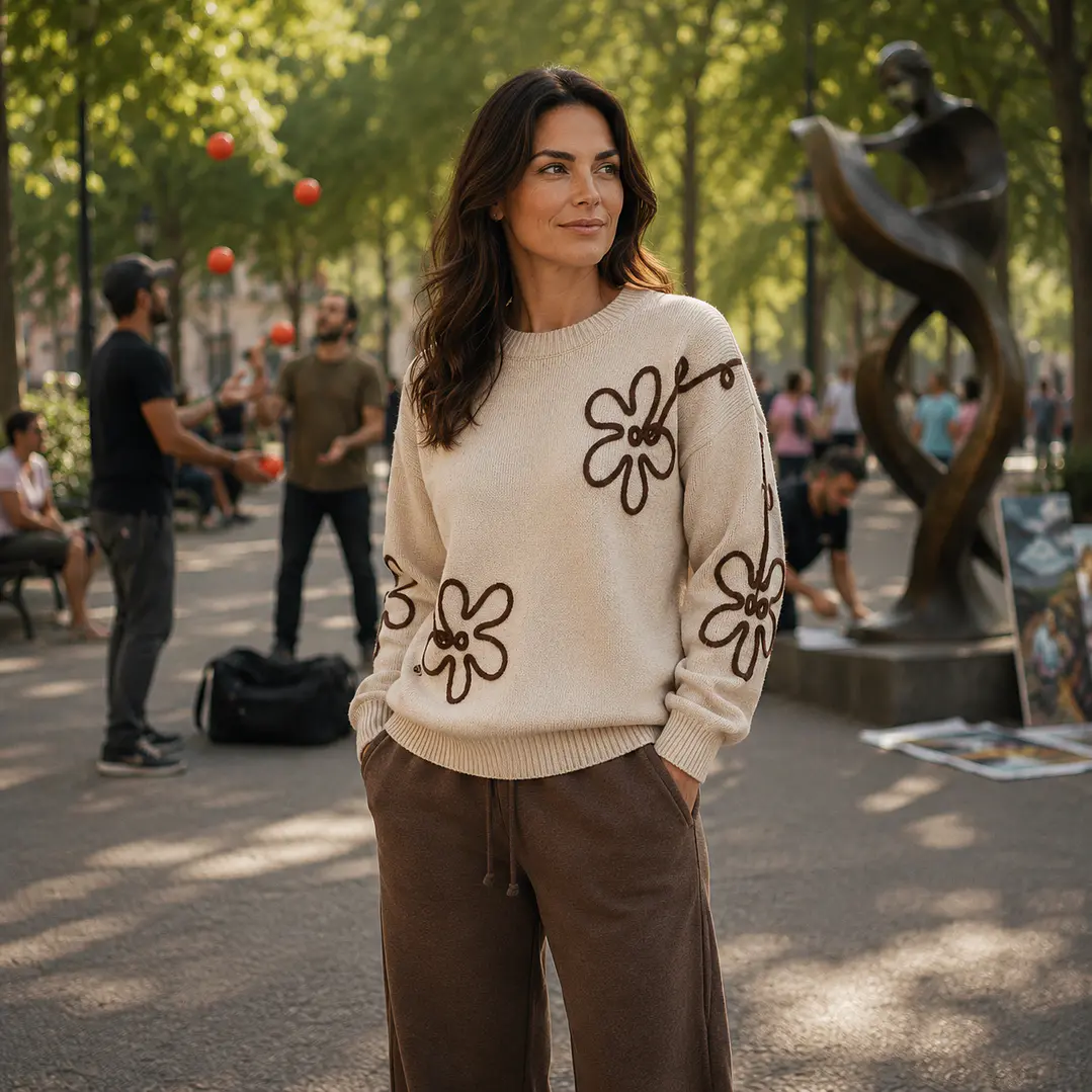 Sweter Flores Bordadas 1