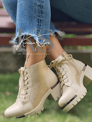 BOTÍN BEIGE/GOLD