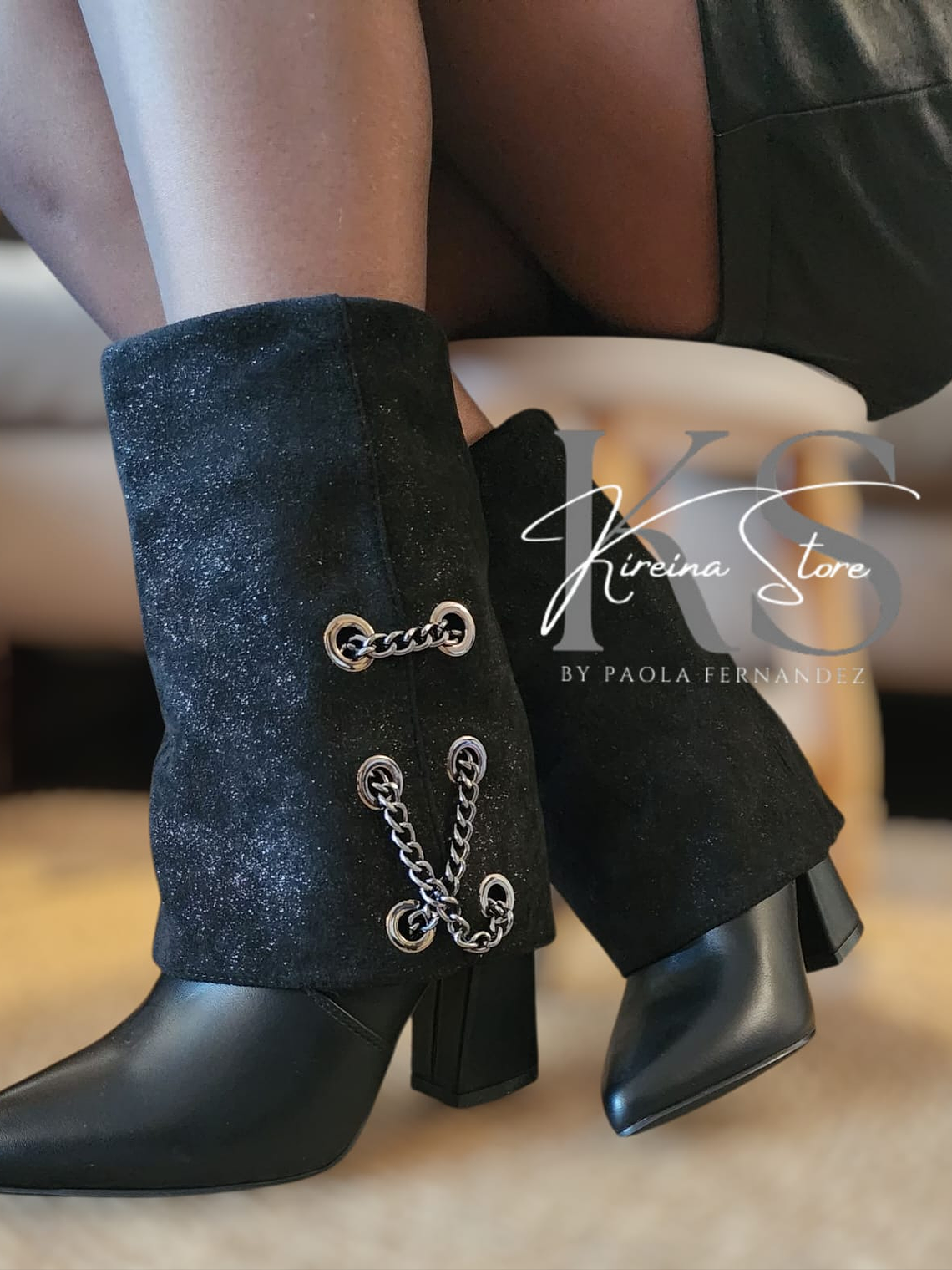 BOTÍN BLACK CADENAS 2