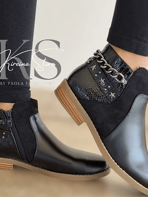 BOTÍN NEGRO ESTRELLA/CADENAS