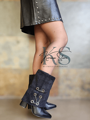 BOTÍN BLACK CADENAS