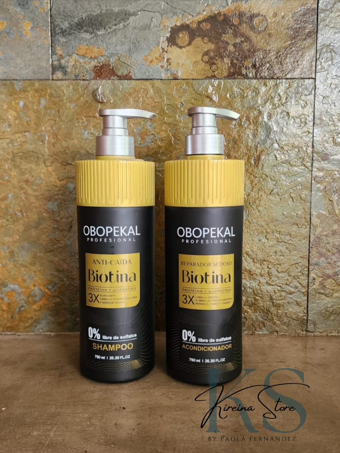 PACK 4: SHAMPOO Y ACONDICIONADOR BIOTINA MAS KERATINA OBOPEKAL 1