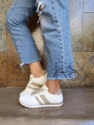 ZAPATILLA BLANCA KHAKI