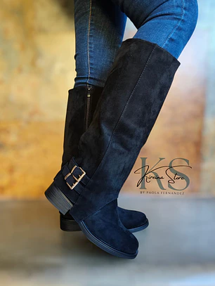 BOTA NEGRA LARGA CORTINA