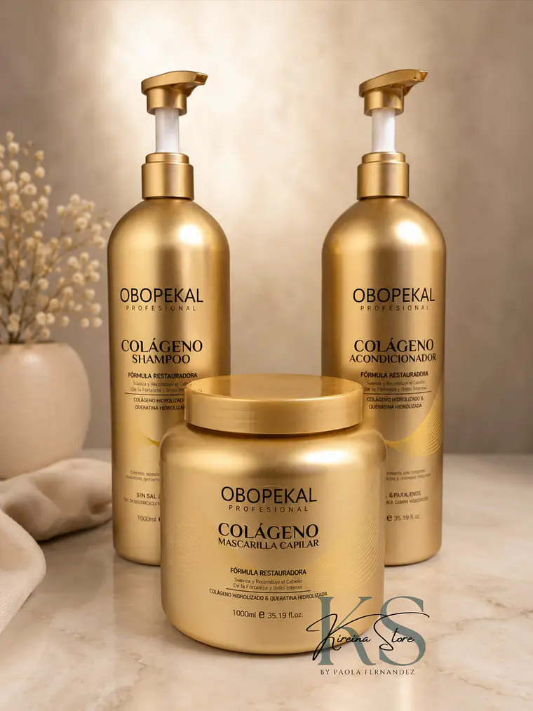 PACK 17: SHAMPOO, ACONDICIONADOR Y CREMA CAPILAR COLÁGENO OBOPEKAL 1