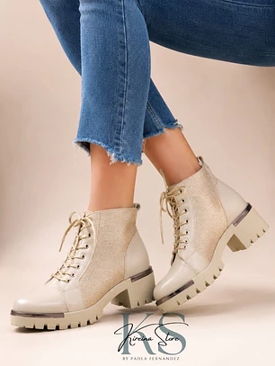 BOTÍN BEIGE/GOLD