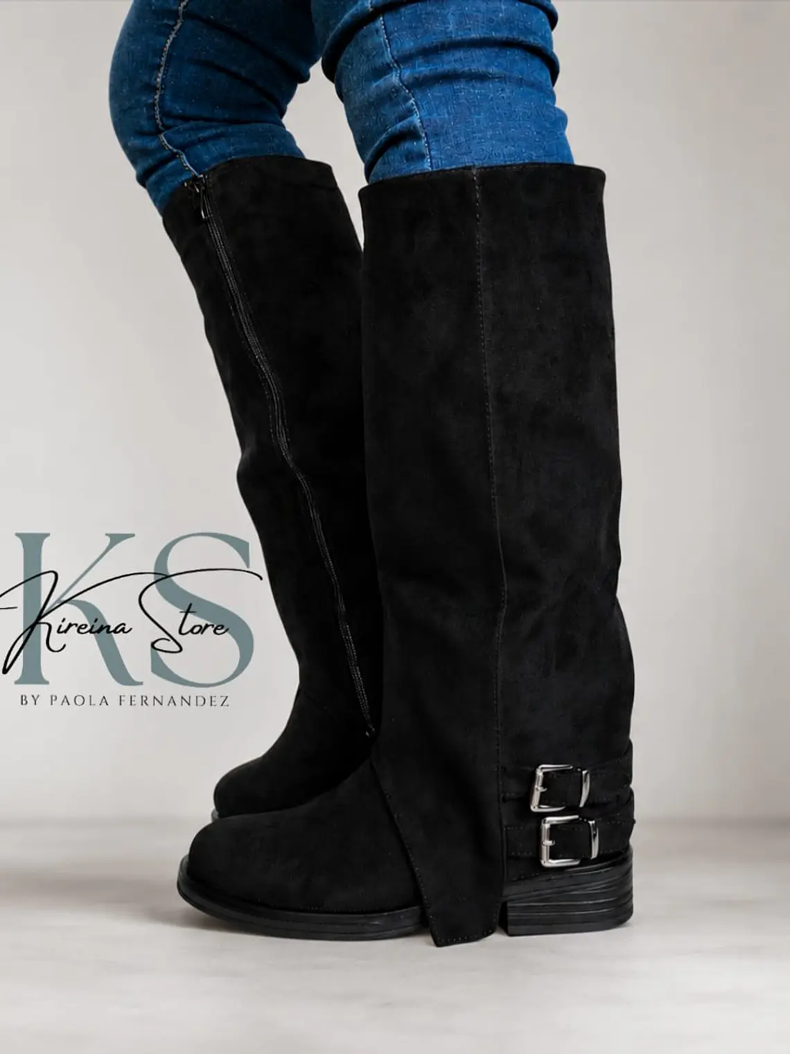 BOTA NEGRA LARGA CORTINA 1