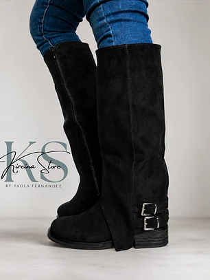 BOTA NEGRA LARGA CORTINA