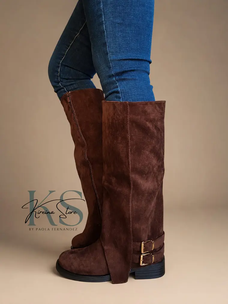 BOTA LARGA BROWN CORTINA 1