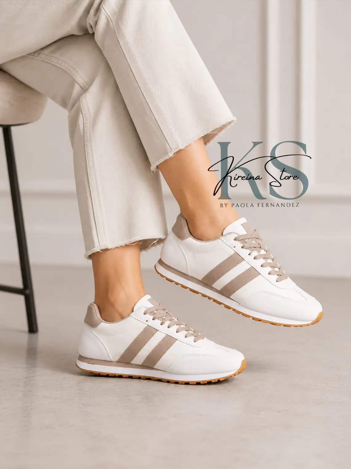 ZAPATILLA BLANCA KHAKI 1