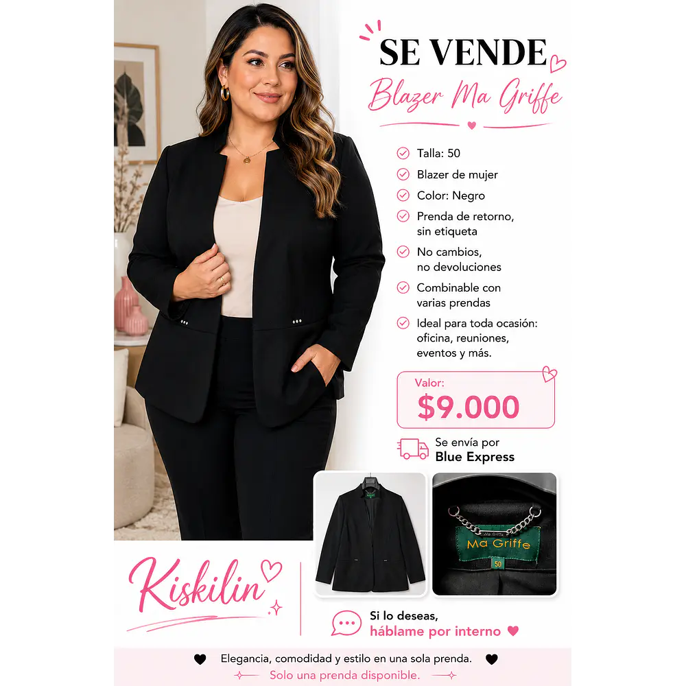 Blazer de retorno sin etiqueta 
