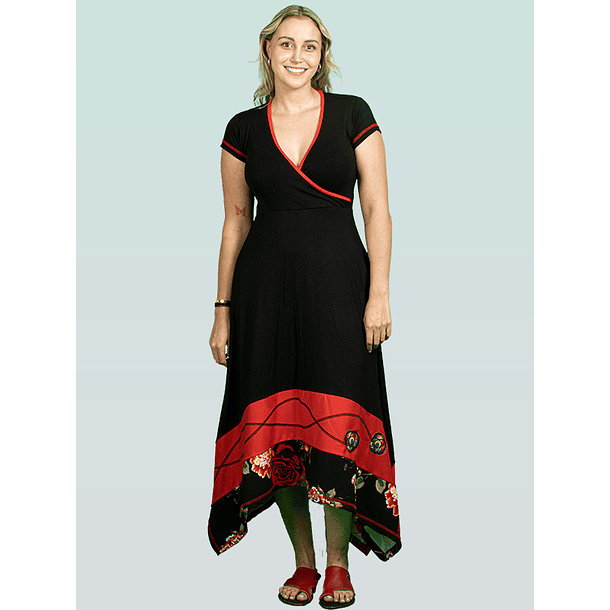  Vestido Sevilla Negro rojo  7