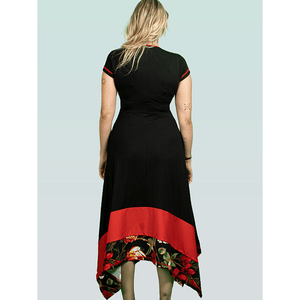  Vestido Sevilla Negro rojo sc 4