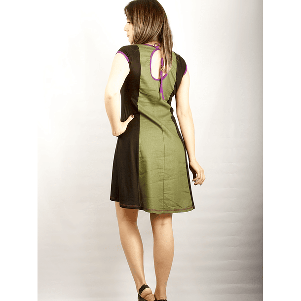 Vestido corto Bruna verde 3