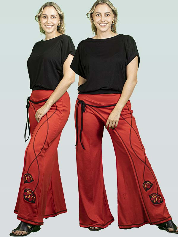 Pantalón pareo Delfina rojo algodón pima