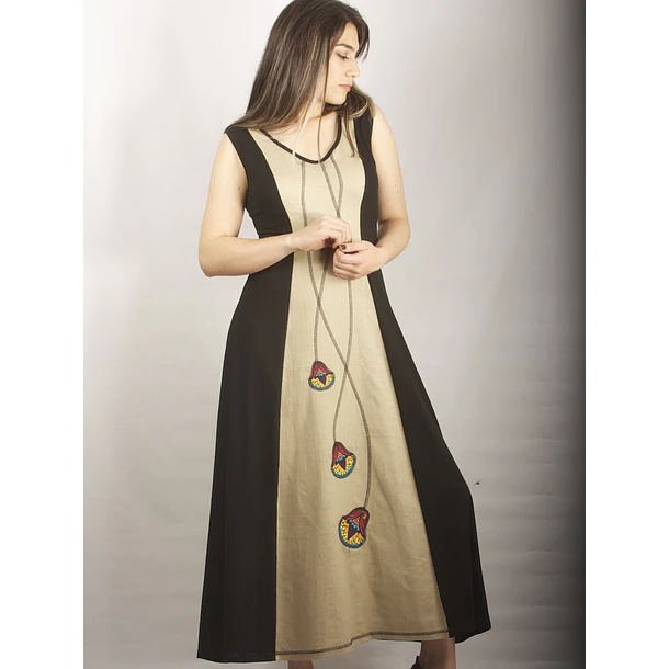 Vestido Icalma lino crudo L 2