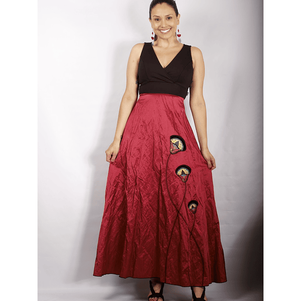 Vestido Fiesta Indira Negro Rojo L Y XL 5