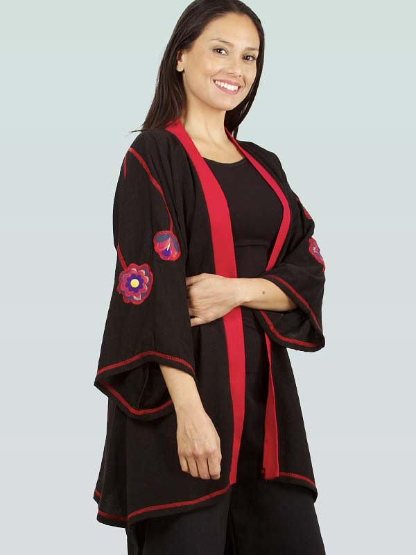 tapado kimono Pucara negro rojo