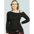 Polera  Donna manga larga algodòn Negro 1