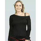 Polera  Donna manga larga algodòn Negro 2