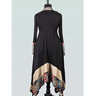 Vestido largo lanilla Nalca Negro crudo 3