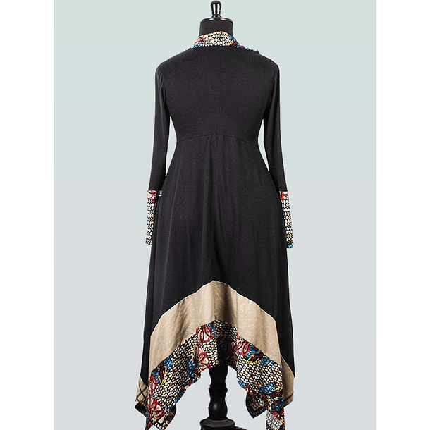 Vestido largo lanilla Nalca Negro crudo 3