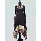 Vestido largo lanilla Nalca Negro crudo 1