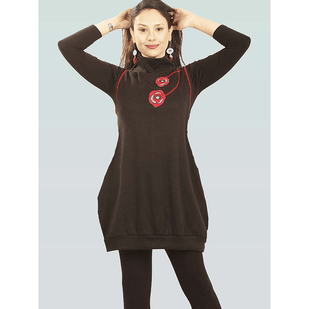 Vestido Jumper lanilla Meli Negro rojo 5