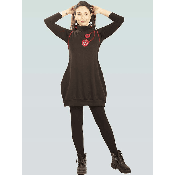 Vestido Jumper lanilla Meli Negro rojo 4