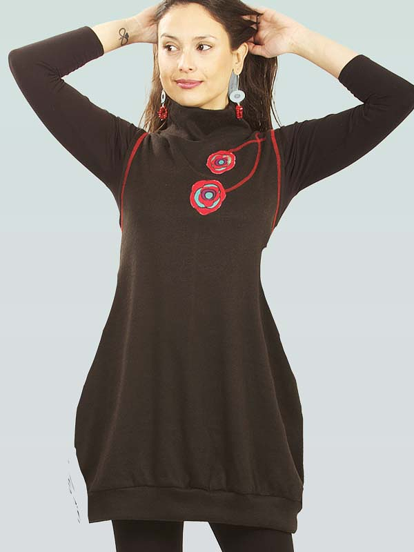 Vestido Jumper lanilla Meli Negro rojo