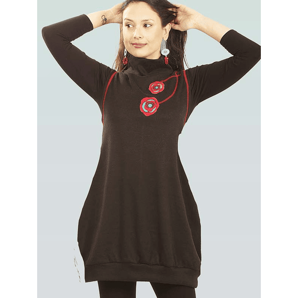 Vestido Jumper lanilla Meli Negro rojo 1