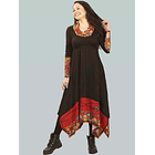 Vestido largo lanilla Nalca Negro crudo 5