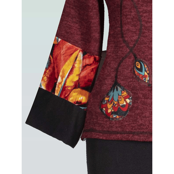 Sweater Tapado doble cruce ,Chilko rojo 3