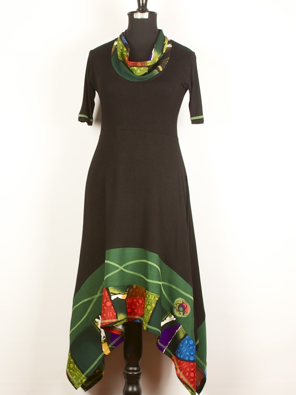 Vestido largo Kutral  Negro Verde sc