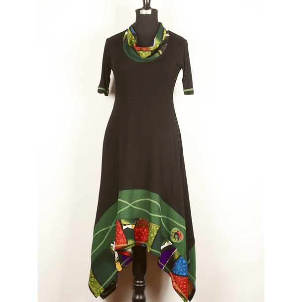 Vestido largo Kutral  Negro Verde sc 1