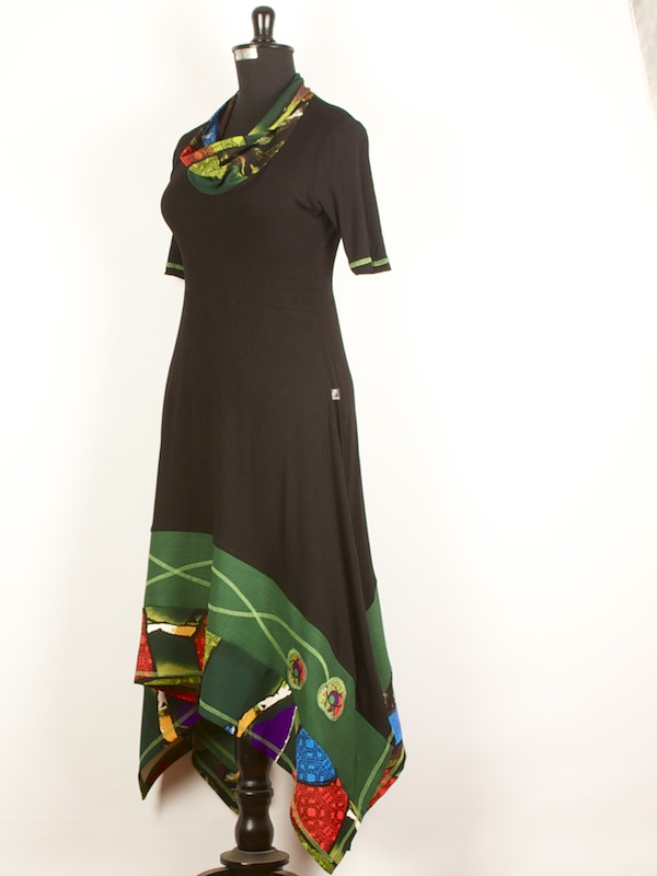 Vestido largo Kutral  Negro Verde sc