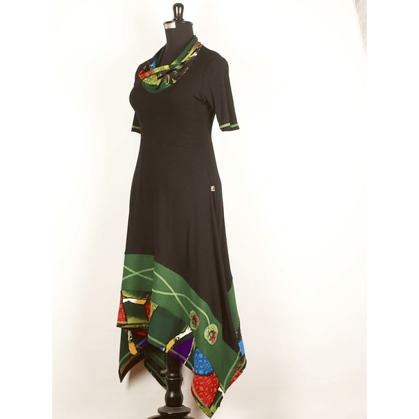 Vestido largo Kutral  Negro Verde sc 2