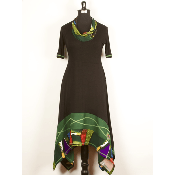 Vestido largo Kutral  Negro Verde sc 3