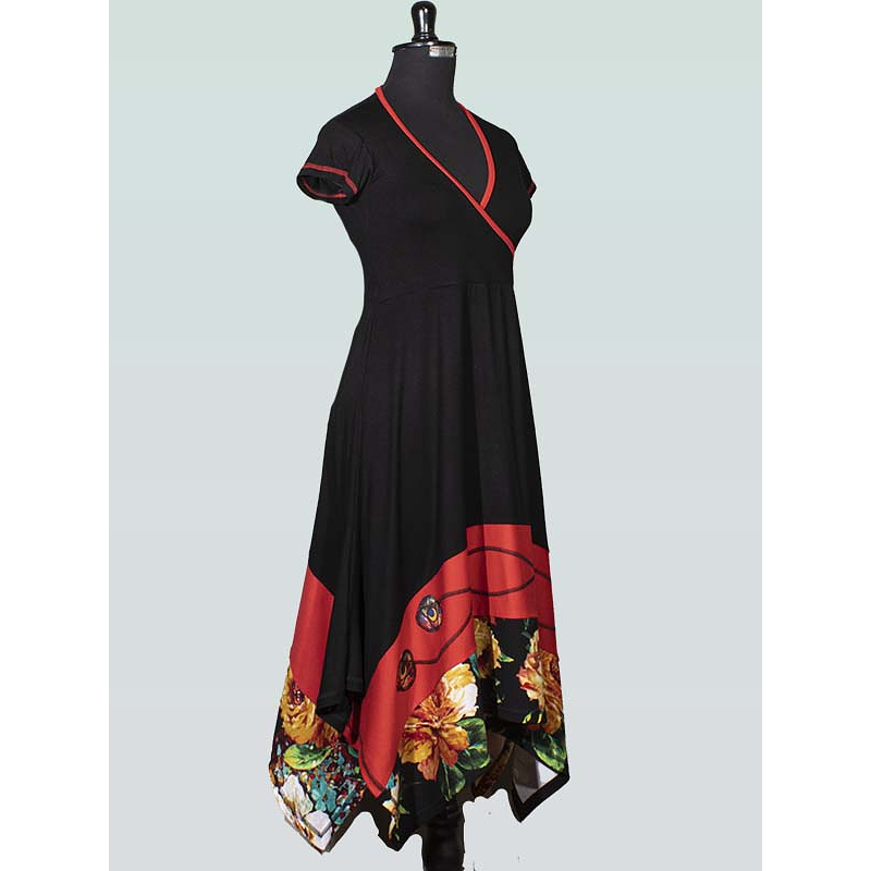  Vestido Sevilla Negro rojo 