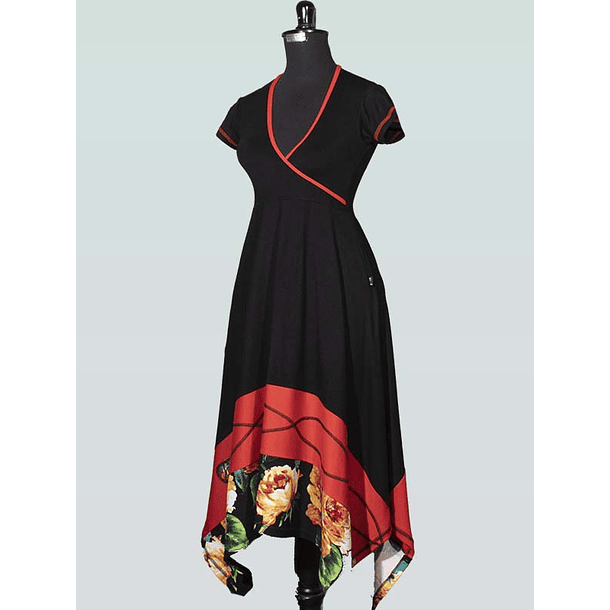  Vestido Sevilla Negro rojo sc 8
