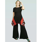 Polera Huapi Negro con rojo 4