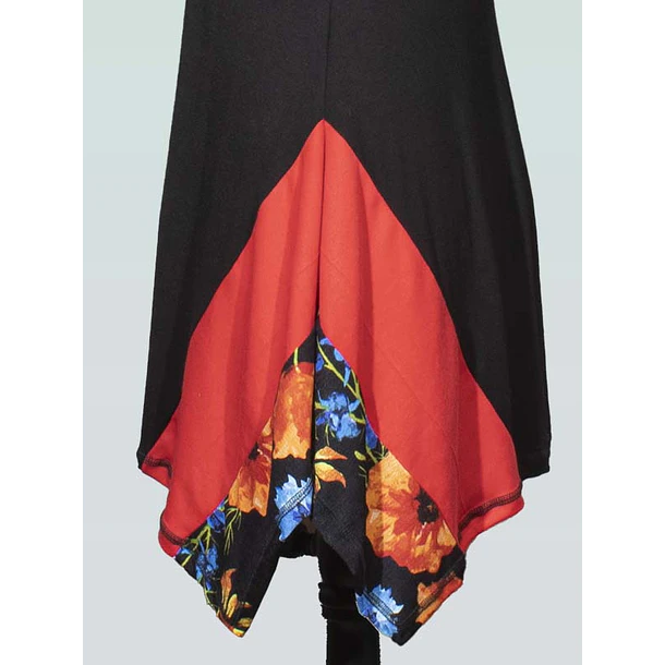 Polera Huapi Negro con rojo 11