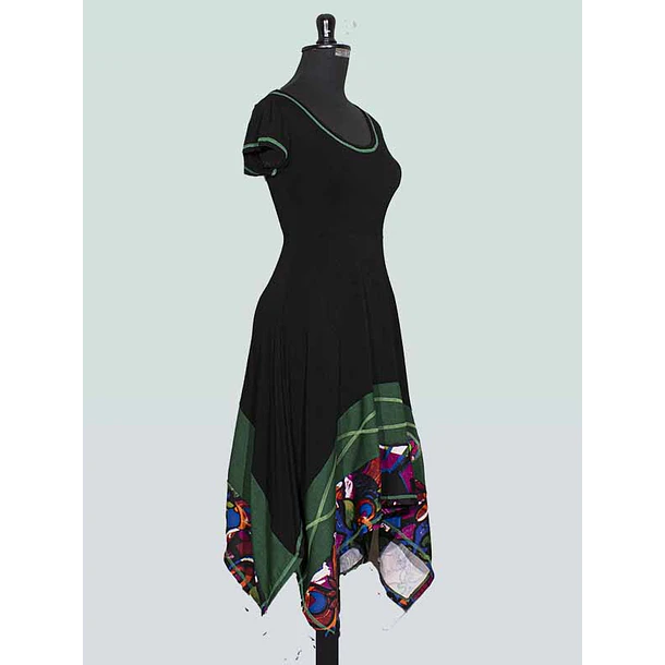 Vestido Kuyan negro verde  6