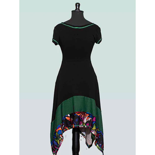 Vestido Kuyan negro verde  7