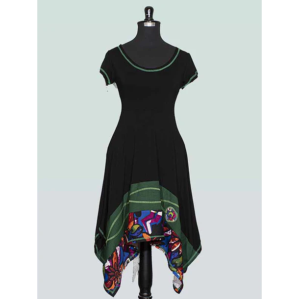 Vestido Kuyan negro verde  8
