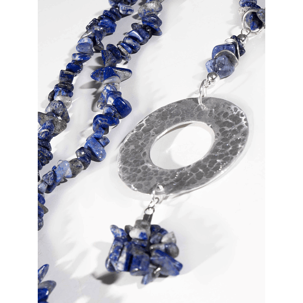 Collar Lenga Azul, Aluminio martillado 2
