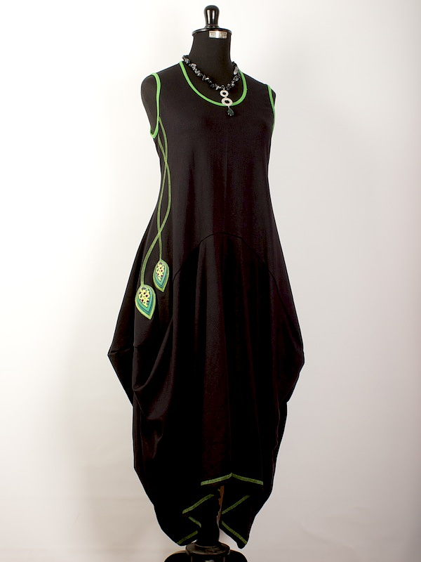 Vestido Patagua negro verde