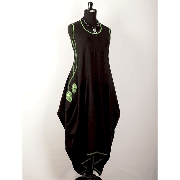 Vestido Patagua negro verde 1