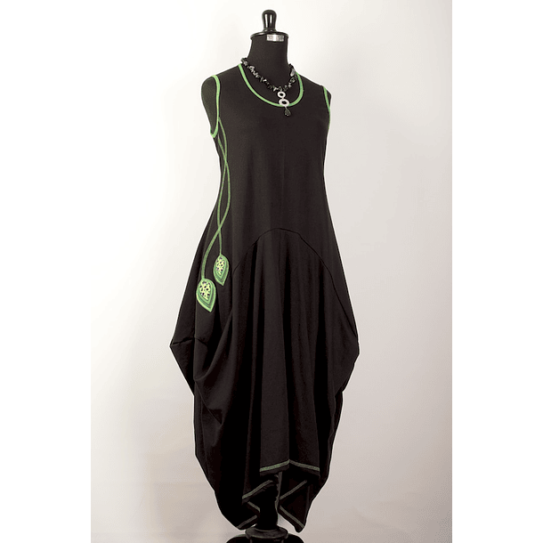 Vestido Patagua negro verde 2