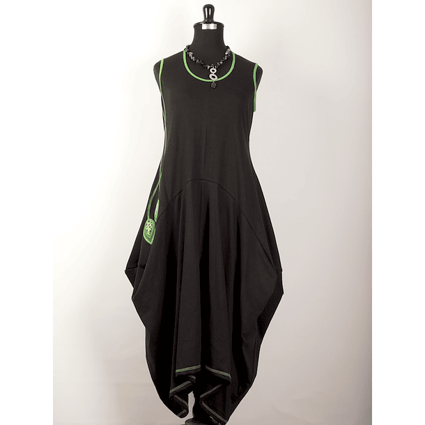Vestido Patagua negro verde 4